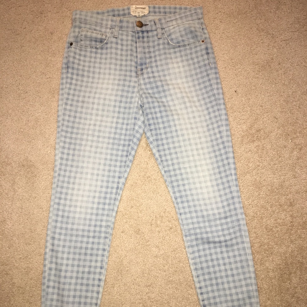 Current/Elliott high waist stiletto Gingham jeans